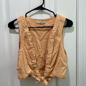 Abercrombie & Fitch Apricot Ruffle Tank Top